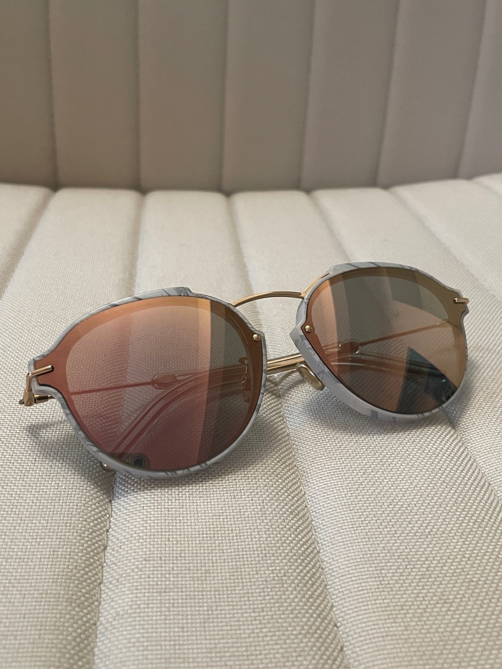 Dior Eclat Grey Marble Pink Mirror Lens Sunglasses